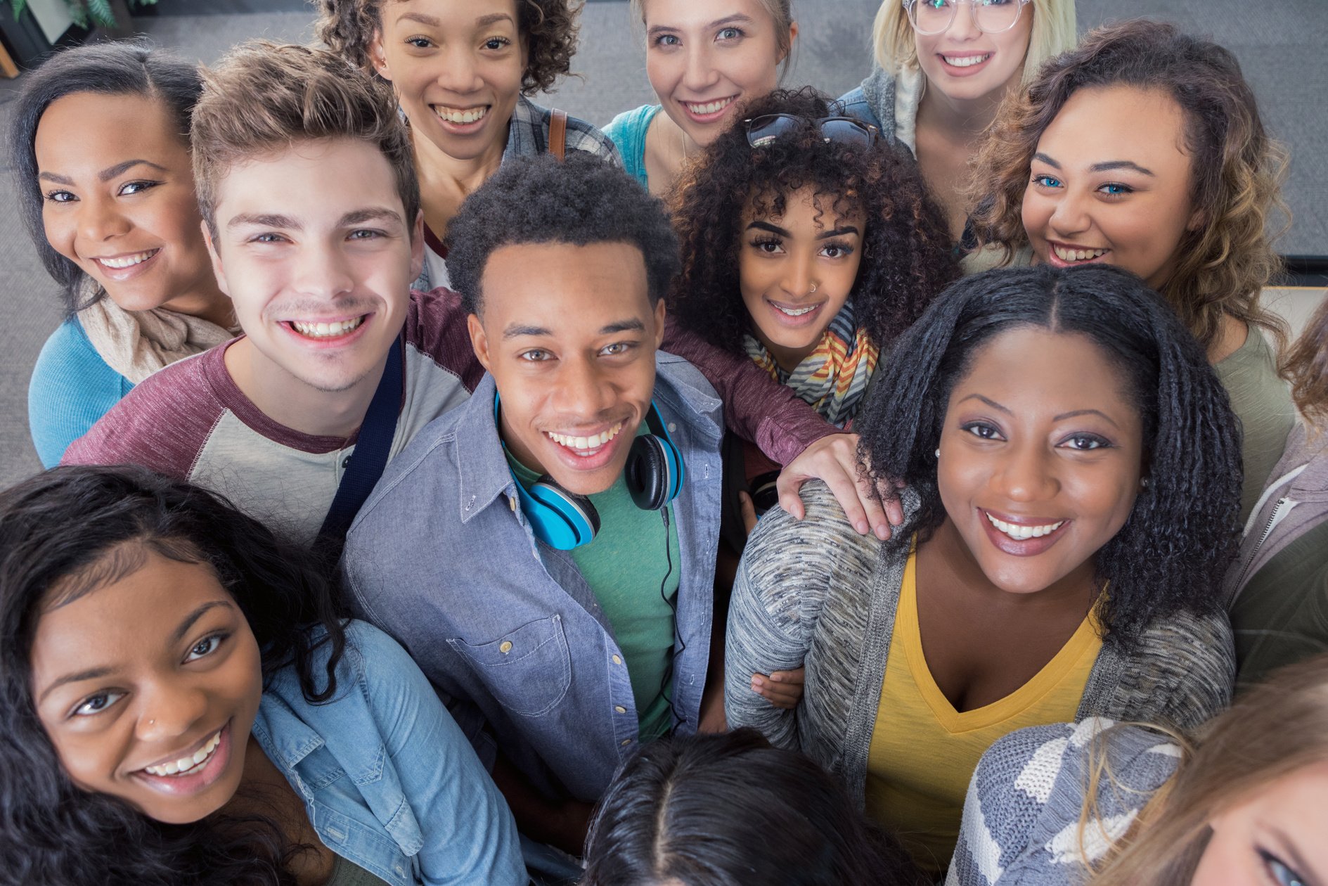 Diverse group of smiling young adults